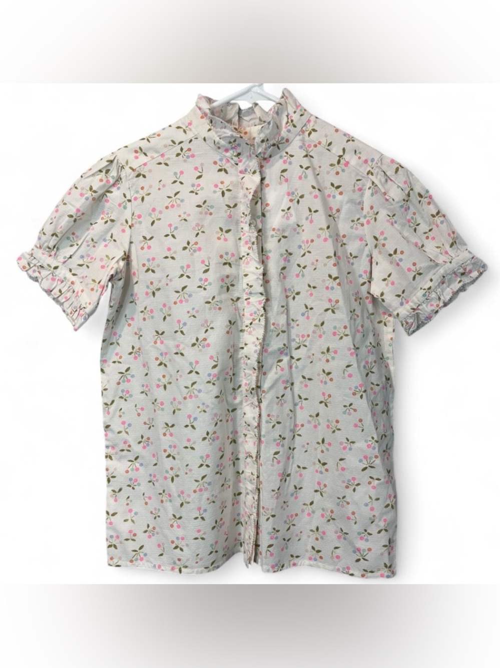 NWT Bonpoint 14A Cherry Print Button Up Cindy Blouse